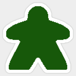 Green Pixelated Meeple Sticker